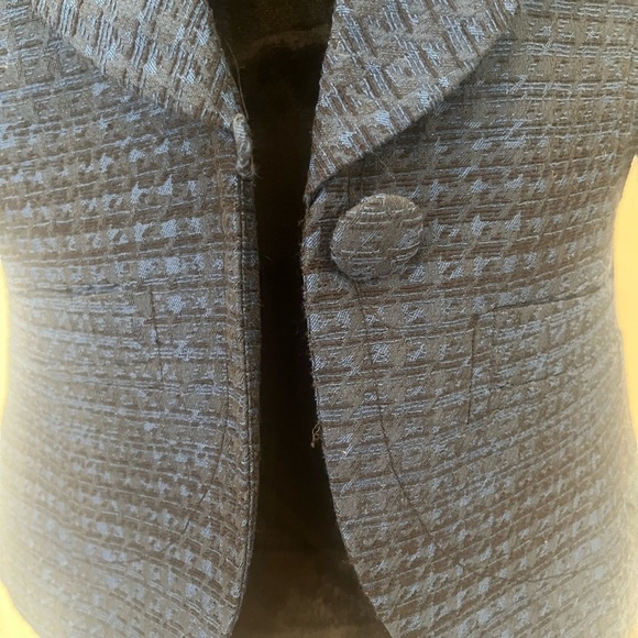 Women’s medium, blue and black, cropped sleeve, tweed blazer. - Picture 2 of 8